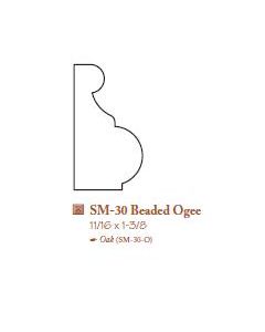11/16X1-3/8-08 Oak Beaded Ogee